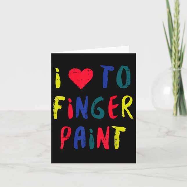 Carte Valentines Day I Love To Finger Paint Matching Cou (Devant)