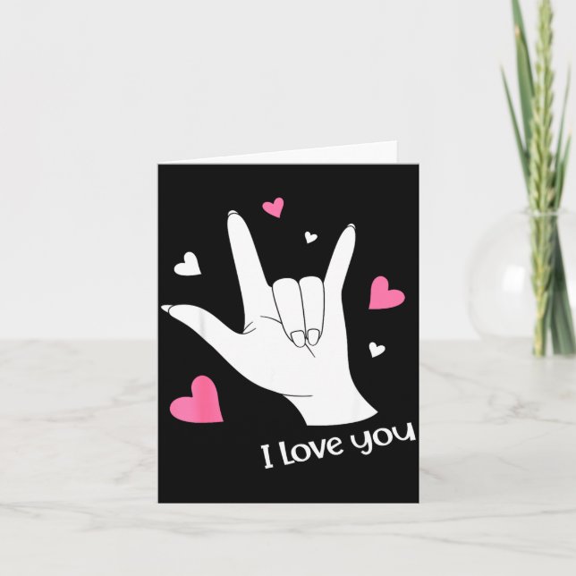 Carte Valentines Day I Love You Hand Sign Language Asl H (Devant)