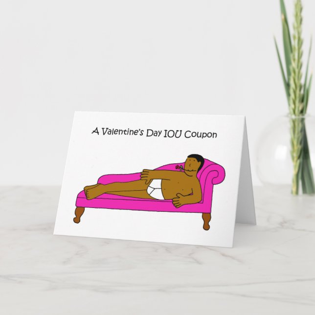 Carte Valentine's Day IOU Coupon African American Man (Devant)