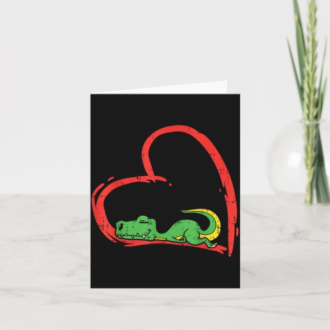 Carte Valentines Day Shirt Funny Heart Trex Sleeng Dinos (Devant)