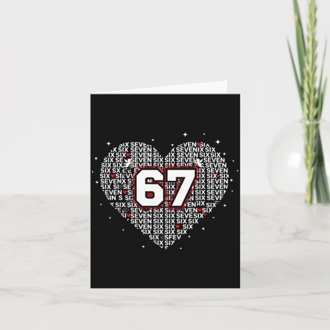 Carte Valentines Day Six Seven 67 Meme 6 7 Heart Boys Gi (Devant)
