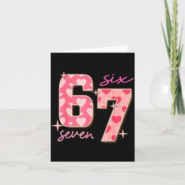 Carte Valentines Day Six Seven 67 Meme 6 7 Heart Boys Gi (Devant)