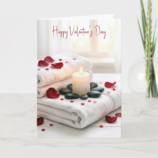 Carte Valentine's Day Spa with Rose Petals (Devant)