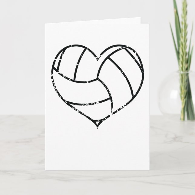 Carte Valentines Day Volleyball Heart Grunge (Devant)