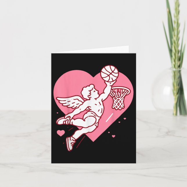 Carte Valentines de basketball de jour Coeur Bask de bas (Devant)