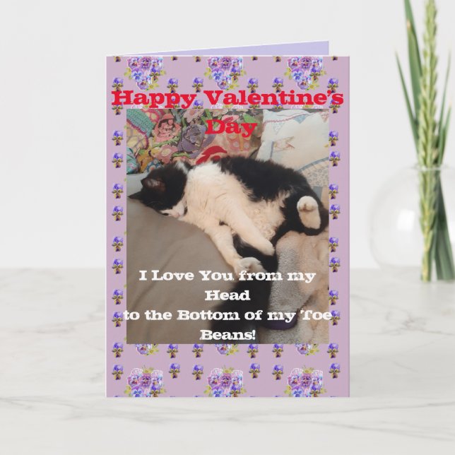 Carte Valentines de chats de Tuxedo Jour Je t'aime Les h (Devant)