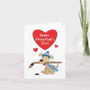 Carte Valentines de chien de hockey