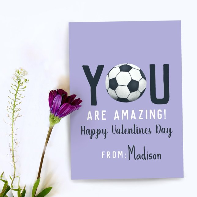 Carte Valentines de football féminin en classe (Créateur téléchargé)