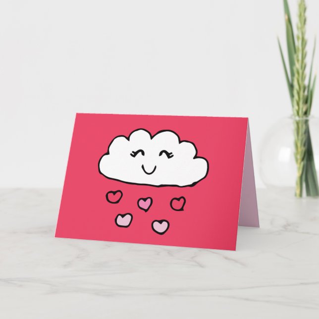 Carte Valentines Doodles Love Heart Rain Cloud Love Art (Devant)