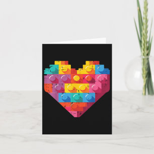 Carte Valentines Jour Blocks Coeur Bricks Garçons Filles