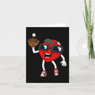 Carte Valentines Jour Coeur Attraper Un Baseball Fun Boy