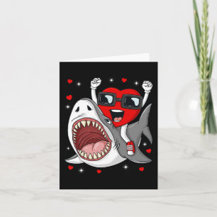 Carte Valentines Jour Coeur équitation Requin amusant En