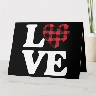 Carte Valentines Jour Coeur Plaid Amour