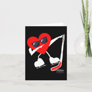 Carte Valentines Jour Dabbing Coeur Hockey Stick Puck Bo
