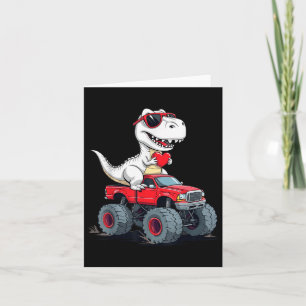 Carte Valentines Jour Dinosaure Monster Camion Avec Coeu