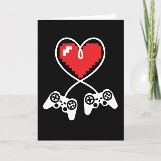 Carte Valentines Jour Drôle Joueur Vidéo Jeu Hommes Femm (Devant)