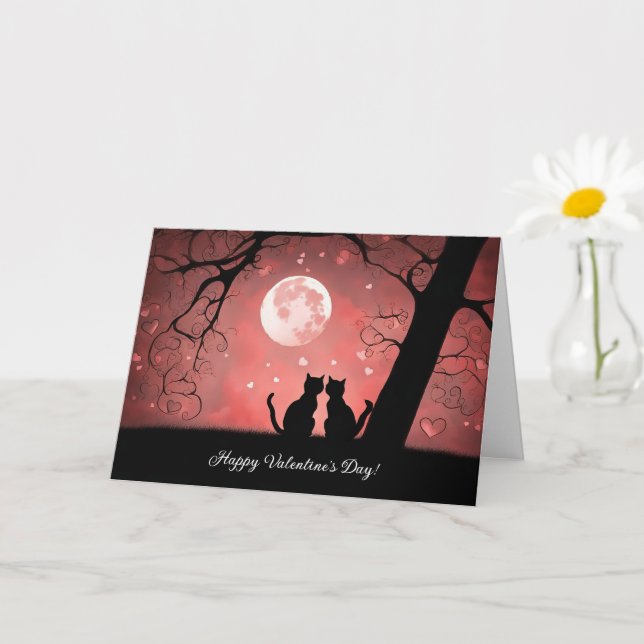 Carte Valentines Jour Général pour tous avec des chats m (Petite plante)