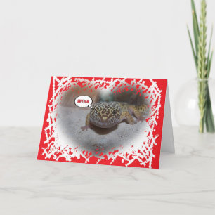 Carte Valentines Léopard Gecko Lizard Winking