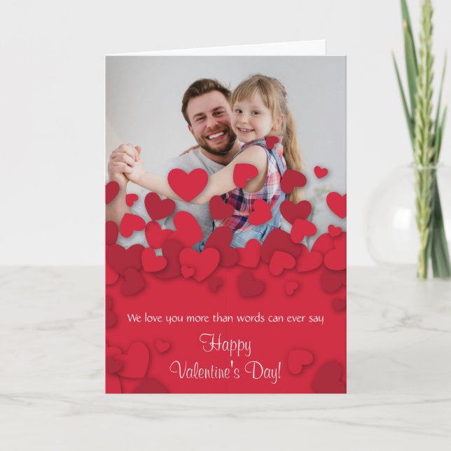 Carte Valentine's Photo Card Hearts 2 (Devant)
