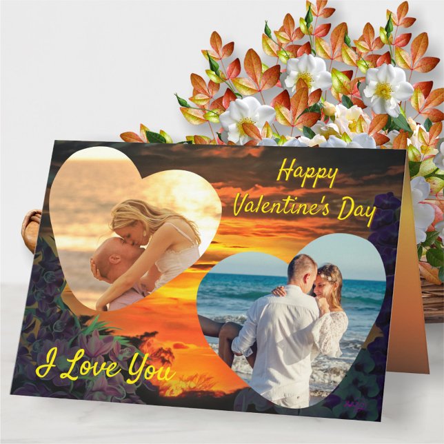 Carte Valentin's Day Hearts Sunset 2584 (Créateur téléchargé)