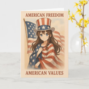 Carte Valeurs Américaines Fille Anime