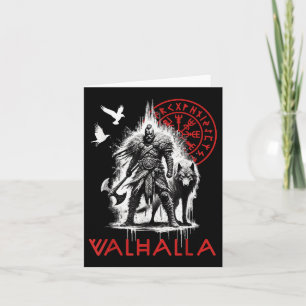 Carte Valhalla Odin Wolf Et Raven Viking Runes Norse Co