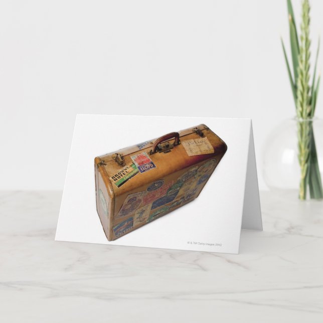 Carte valise à l'ancienne avec autocollants (Devant)