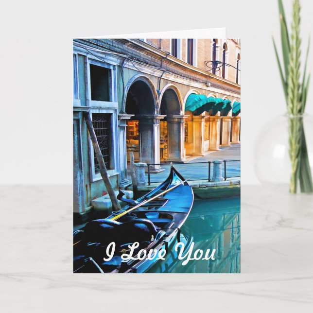 Carte Vallée spéciale de Venise avec citation d'amour (Devant)