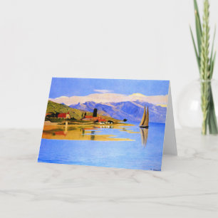 Carte Vallotton - Le port de Pully, peinture d'art