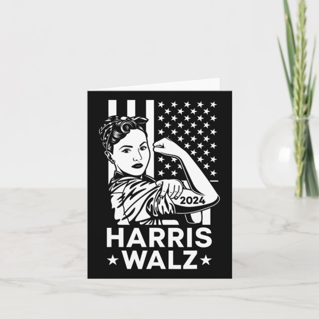 Carte Valse 2024 Drapeau américain Kamala Harris Tim Wal (Devant)