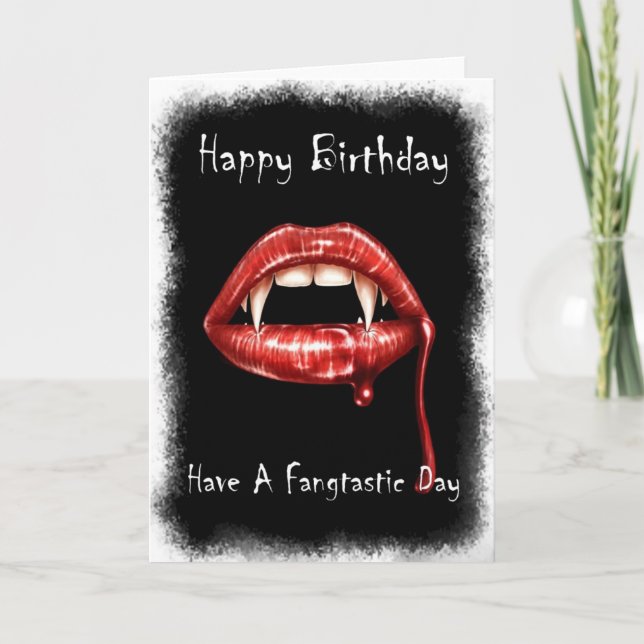 Carte Vampir Anniversaire - Avoir Une Fangtastic D (Devant)