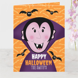 Carte Vampire Dracula Bats Enfants Joli Halloween