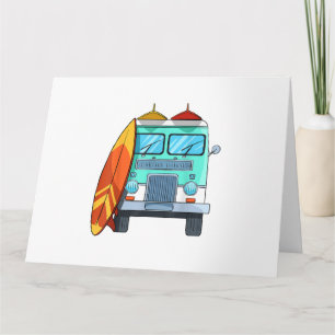 Carte Van de surf Planche de surf Palmiers Surfing Surfe