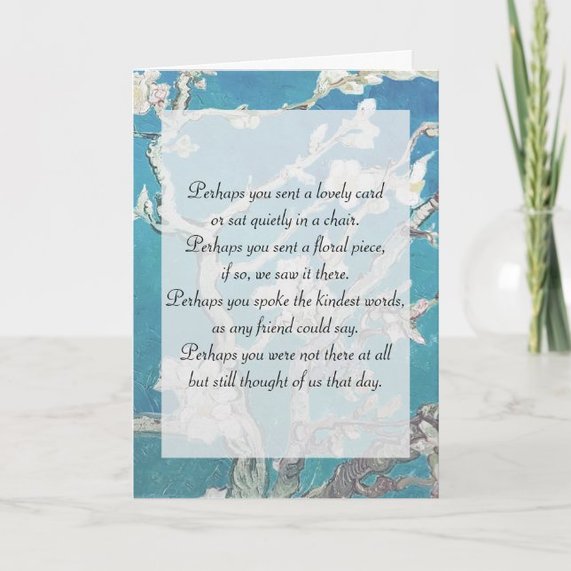 Carte Van Gogh Art Sympathy Merci de famille (Devant)