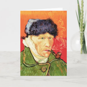 Carte Van Gogh - Autoportrait avec l'oreille bandée et p