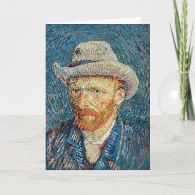 Carte Van Gogh - Autoportrait avec un Casquette gris (Devant)