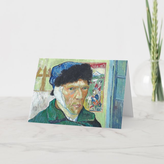 Carte Van Gogh Autoportrait Bandaged Ear Art Peinture (Devant)