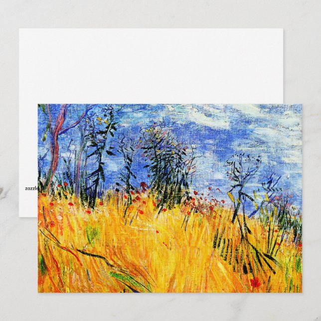 Carte Van Gogh - Bordure d'un champ de blé avec des pavo (Devant / Derrière)