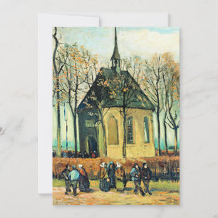 Carte Van Gogh - Congrégation quittant l'église réformée