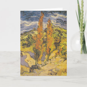 Carte Van Gogh Deux Peupliers - Art de la nature jaune v