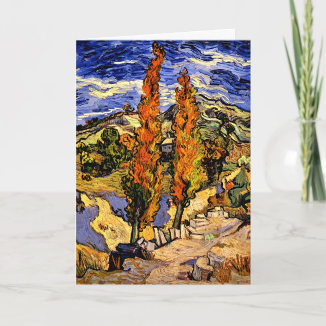 Carte Van Gogh - Deux peupliers sur une colline, 1889 (Devant)