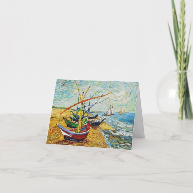 Carte Van Gogh Fishing Boats Note Card (Devant)