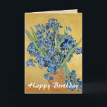 Carte Van Gogh irise l'anniversaire d'art de fleurs de<br><div class="desc">Les iris de Vincent van Gogh (Néerlandais, 1853 - 1890) (dans le vase avec l'arrière - plan jaune), 1890, huile sur l'huile de toile sur la toile, 92, 7 musée de cm X 73, 9 cm Van Gogh, Amsterdam (base de Vincent van Gogh) peint dans l'hôpital psychiatrique au Saint-Rémy, Van...</div>