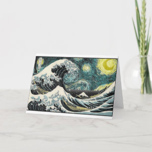 Carte Van Gogh la nuit étoilée - Hokusai la grande vague