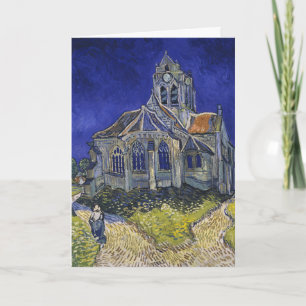 Carte Van Gogh L'église d'Auvers-sur-Oise ciel bleu Art