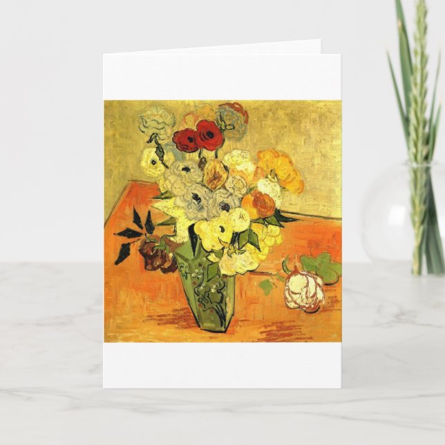 Carte Van Gogh Peinture Fleurs Whimsical Fleurs Vins (Devant)