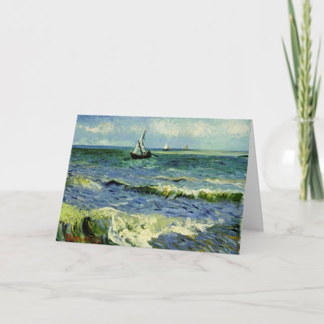 Carte Van Gogh - Un bateau de pêche en mer (Devant)