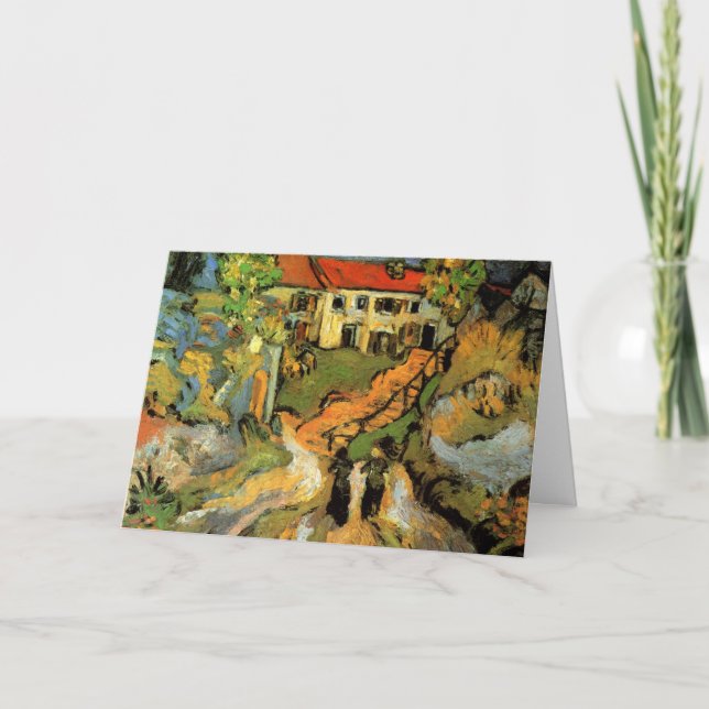 Carte Van Gogh Village Street et Steps Auvers, Figures (Devant)