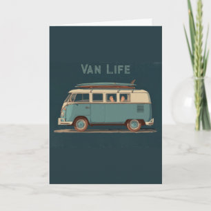 Carte Van vintage surf - Conception rétro de camping-car