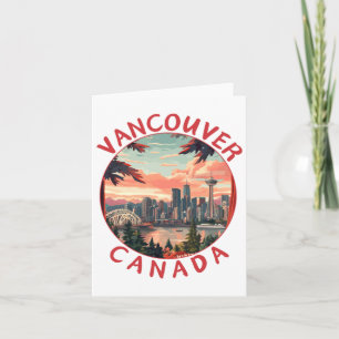 Carte Vancouver au Canada Art vectoriel rétro de voyage 